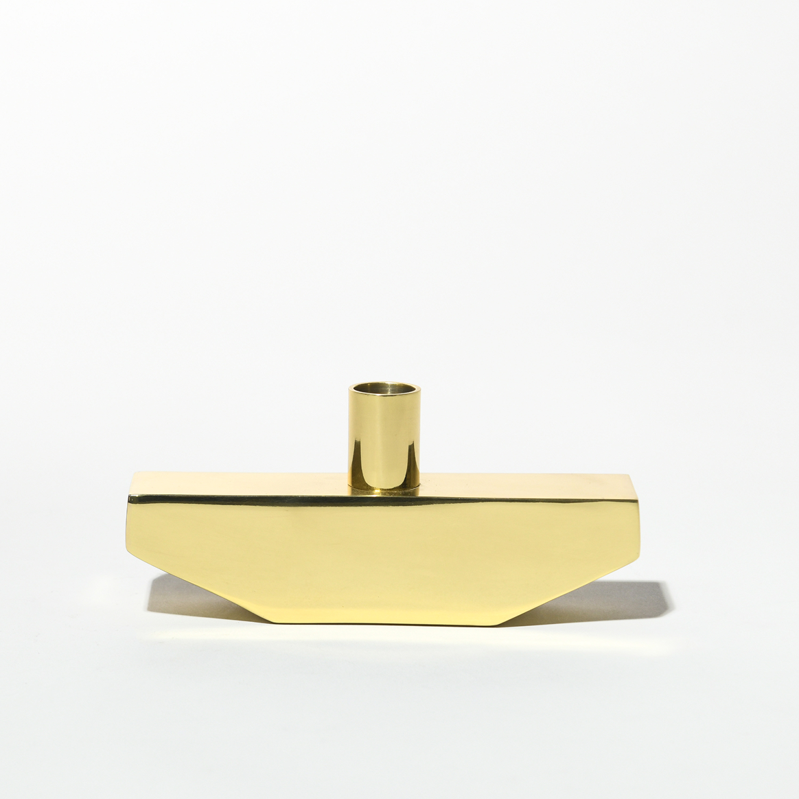 Byaas | Balancing Act Taper Candle Holder, Polished Brass