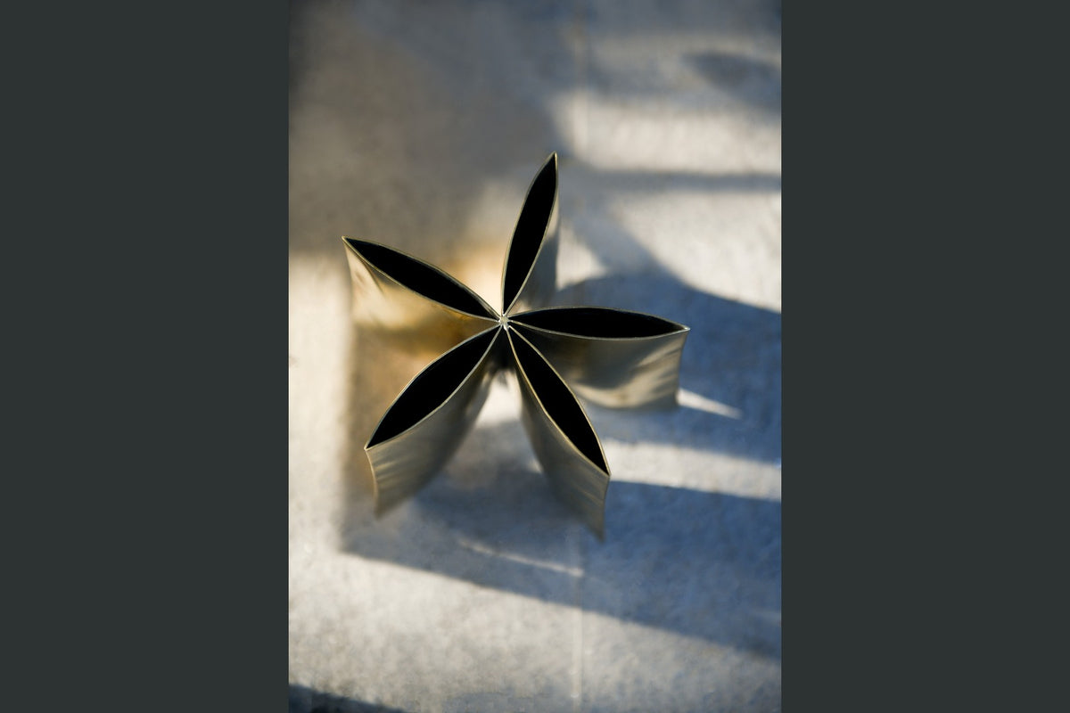 Byaas | Flower Petal Sculptural Vase, Burnished Brass (view 2)