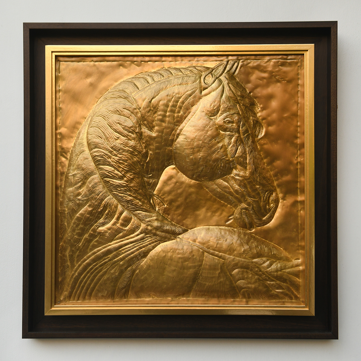 Byaas | Horse Repoussé Wall Art Panel, Solid Brass