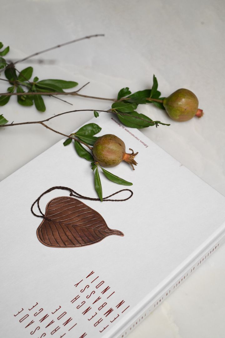 Byaas | Peepal Leaf Repoussé Bookmark, Antique Copper (view 2)