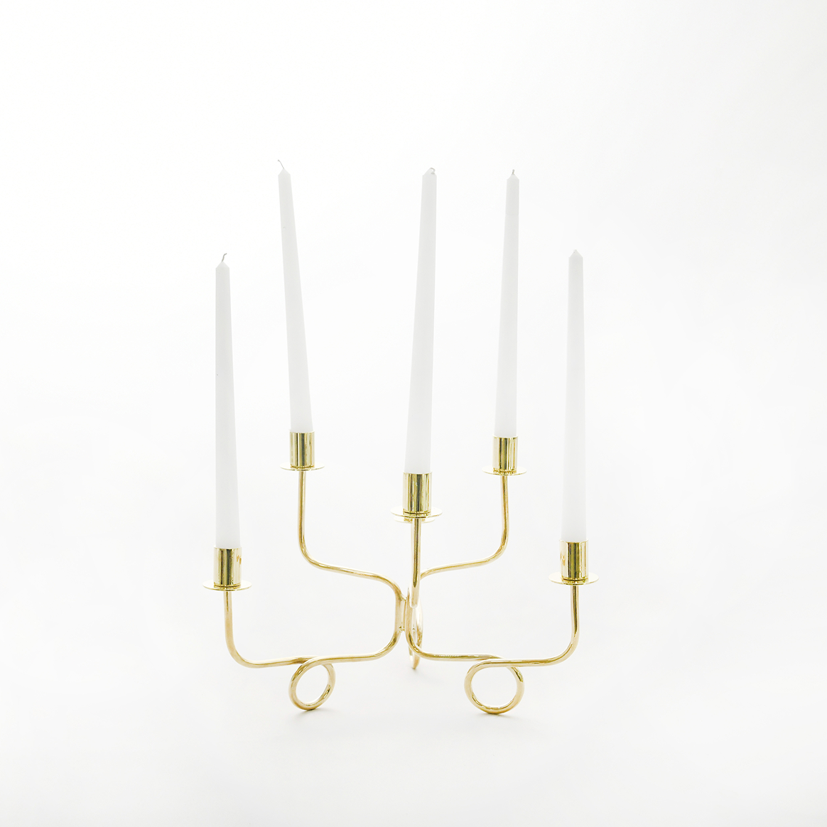 Byaas | Thread of Togetherness Taper Candle Holder, Set of 6, Brass