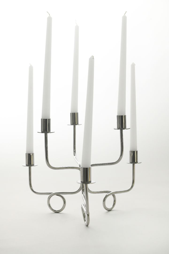 Thread of Togetherness Chrome Taper Candle Holders, Set of 6