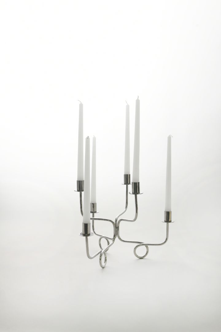 Thread of Togetherness Chrome Taper Candle Holders, Set of 6