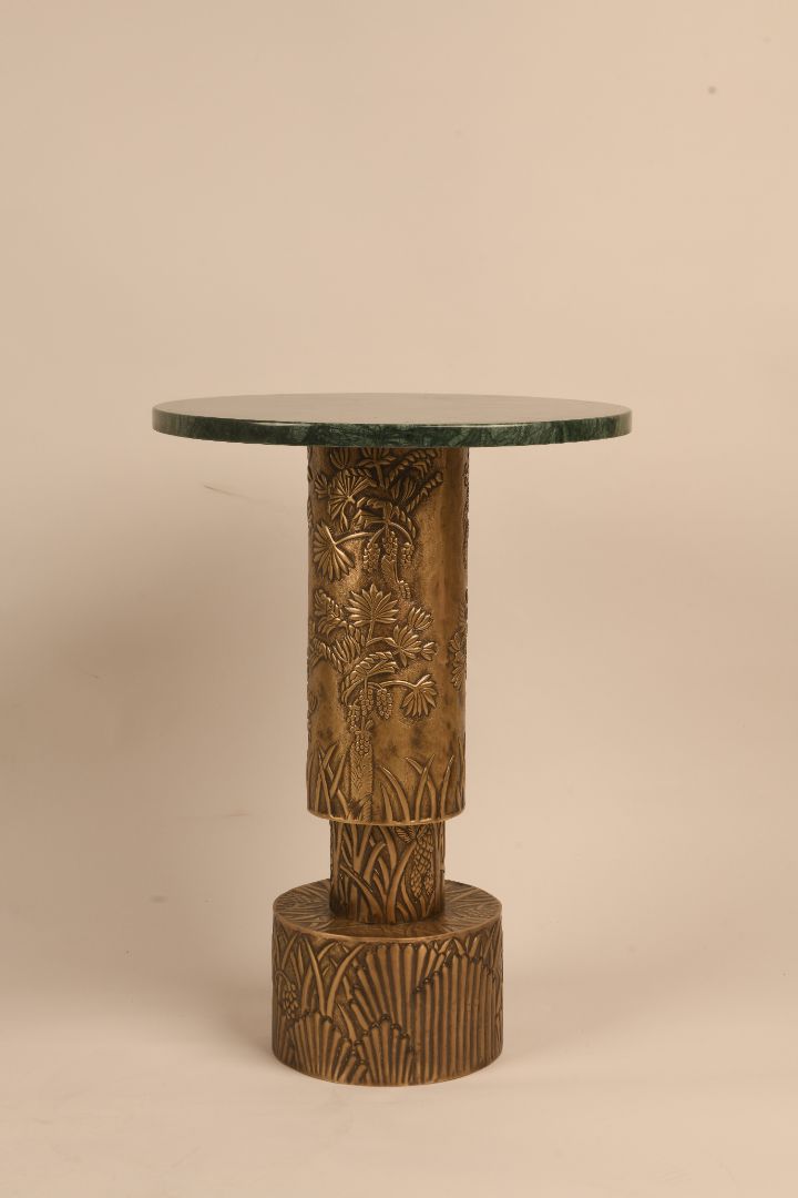 Tropical Modern Brass Side Table