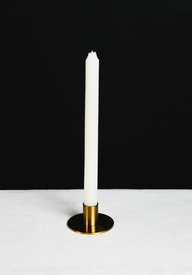 Orbit Burnished Brass Taper Candle Holder