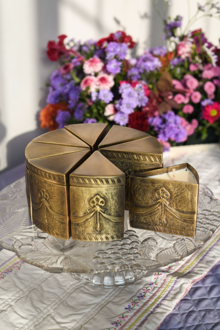 A Piece of Cake Brass Candle