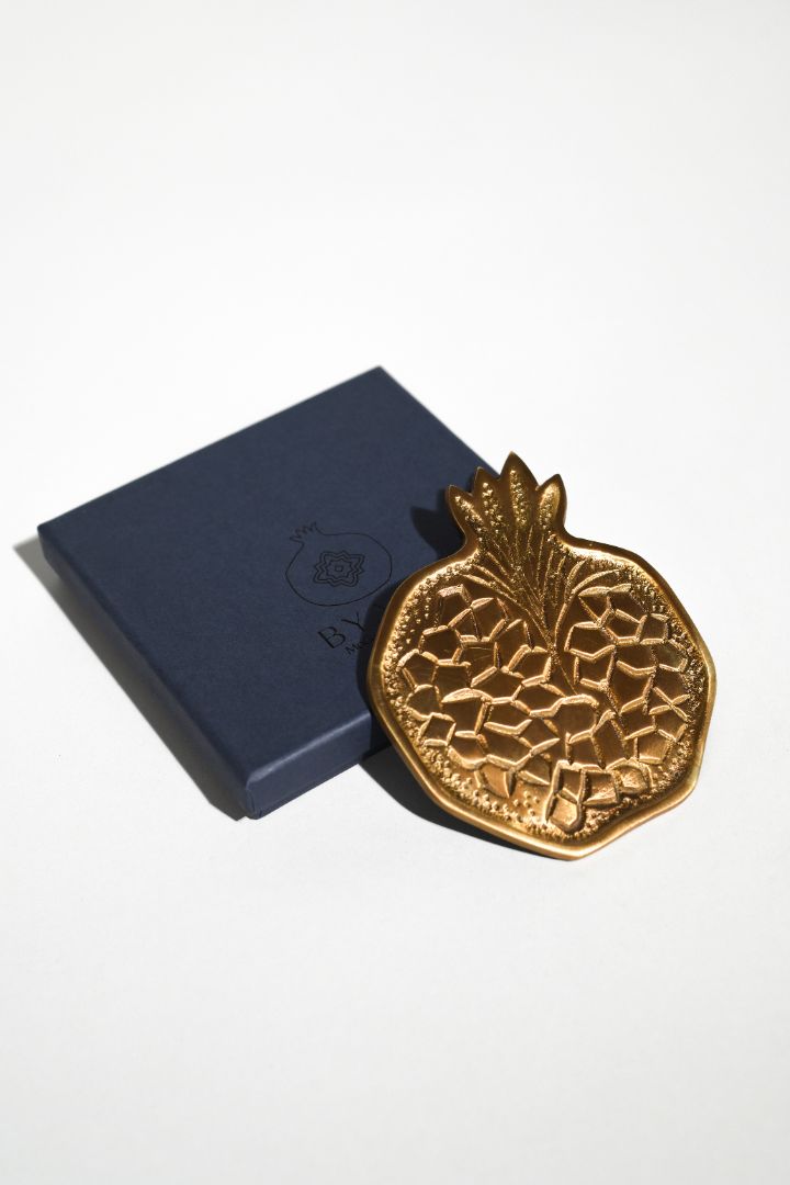 Fruit of Fortune Brass Coasters – Set of Four