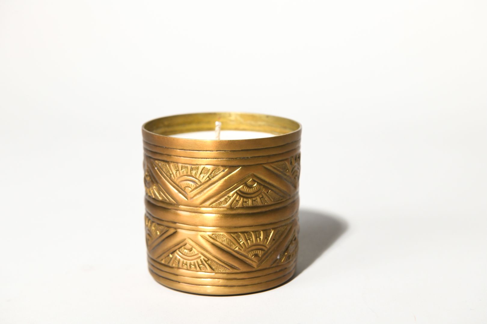 Geometric Candle in Brass