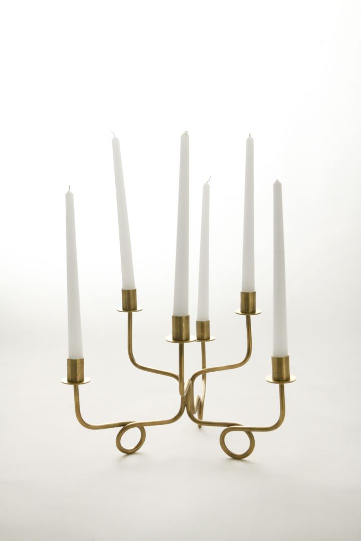 Thread of Togetherness Burnished Brass Taper Candle Holder – Set of 6