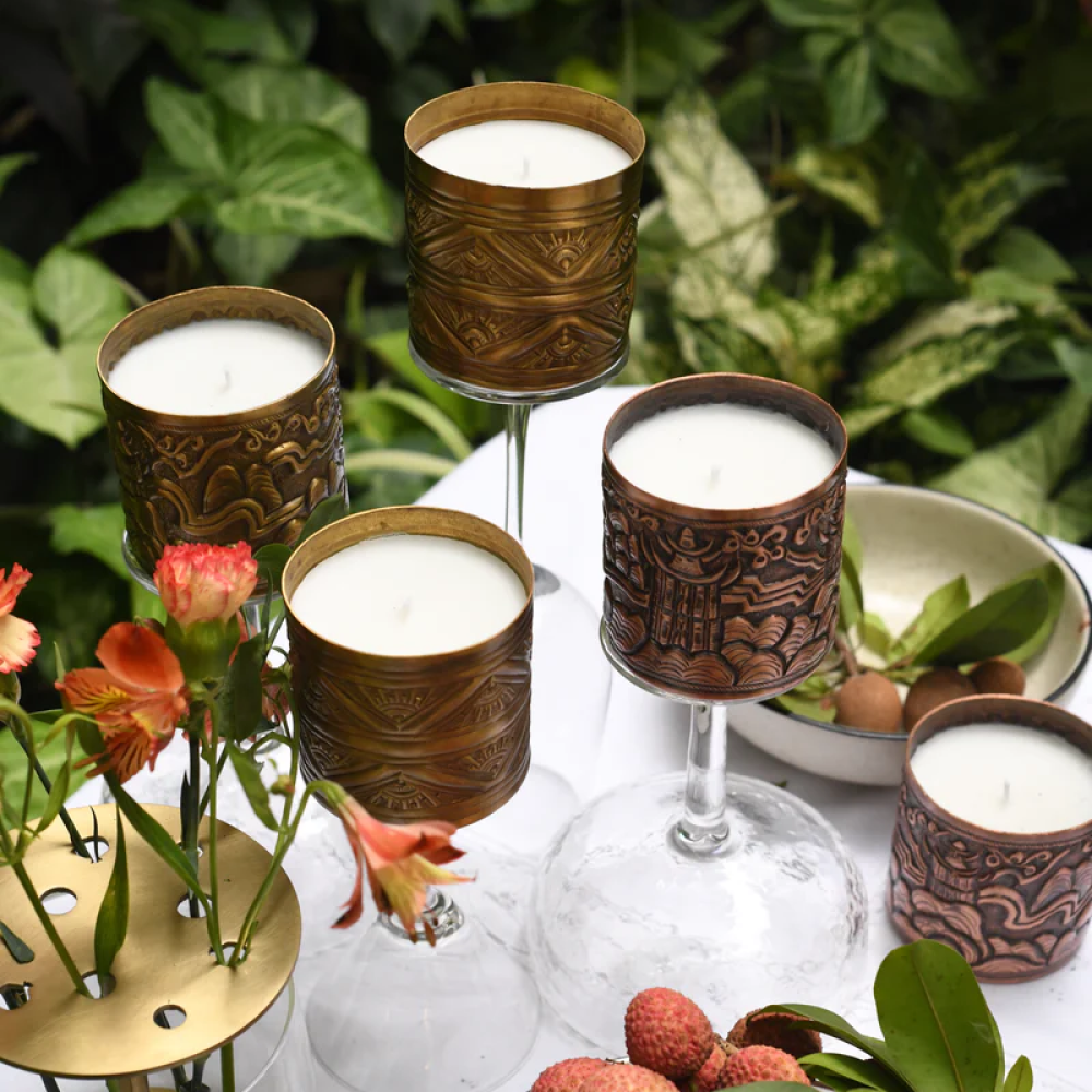 Copper Candle Chinoiserie Design | Handcrafted Decorative Candle