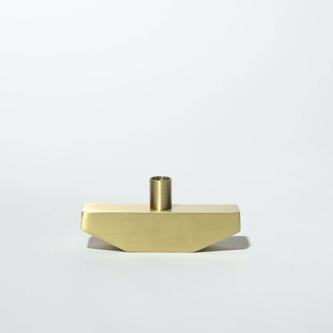 Byaas | Balancing Act Taper Candle Holder, Burnished Brass