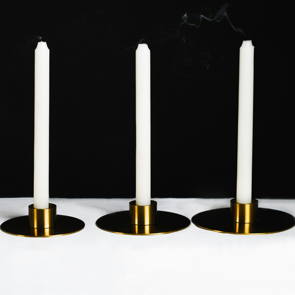 Byaas | Concentra Tealight Candle Holder, Brass Finish