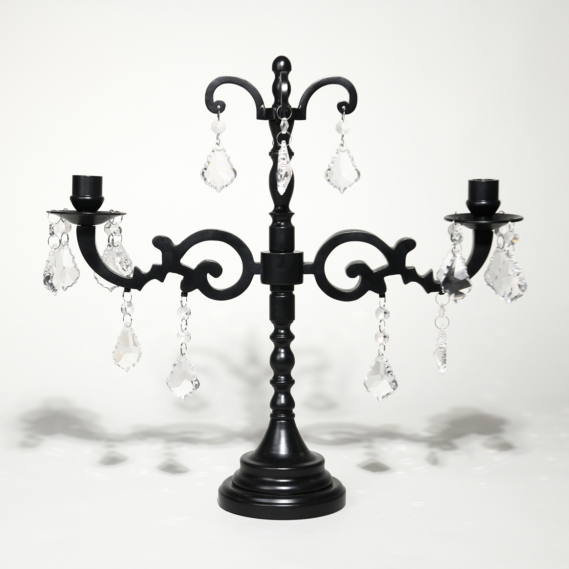 Crystal & Black Matte Statement Candelabra