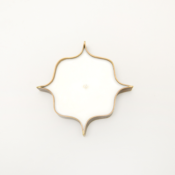 Byaas | Diya-Inspired Sculptural Candle, Small, Brass