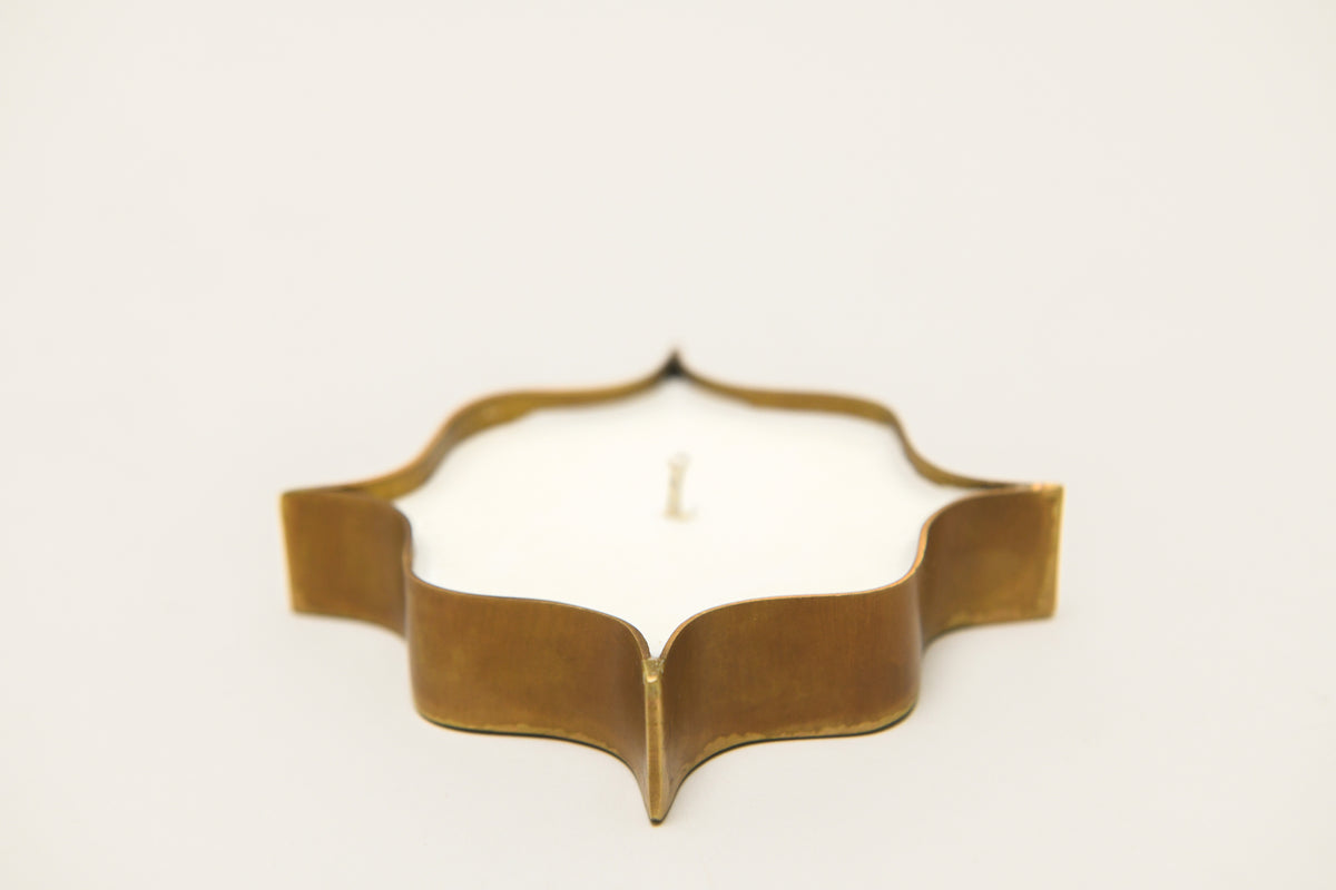 Byaas | Diya-Inspired Sculptural Candle, Small, Brass (view 2)