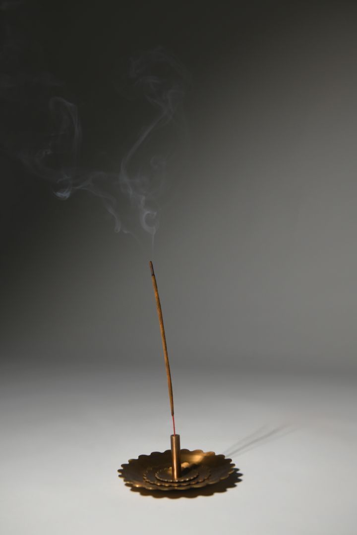 Byaas | Floral Incense Stick Holder, Burnished Brass (view 2)