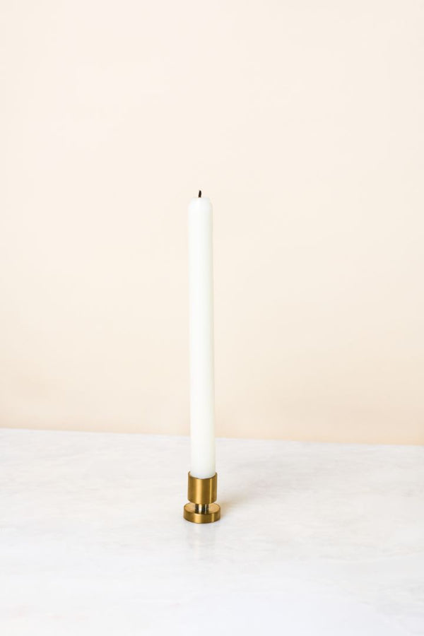 Byaas | Stela Petite Column Taper Candle Holder, Antique Brass