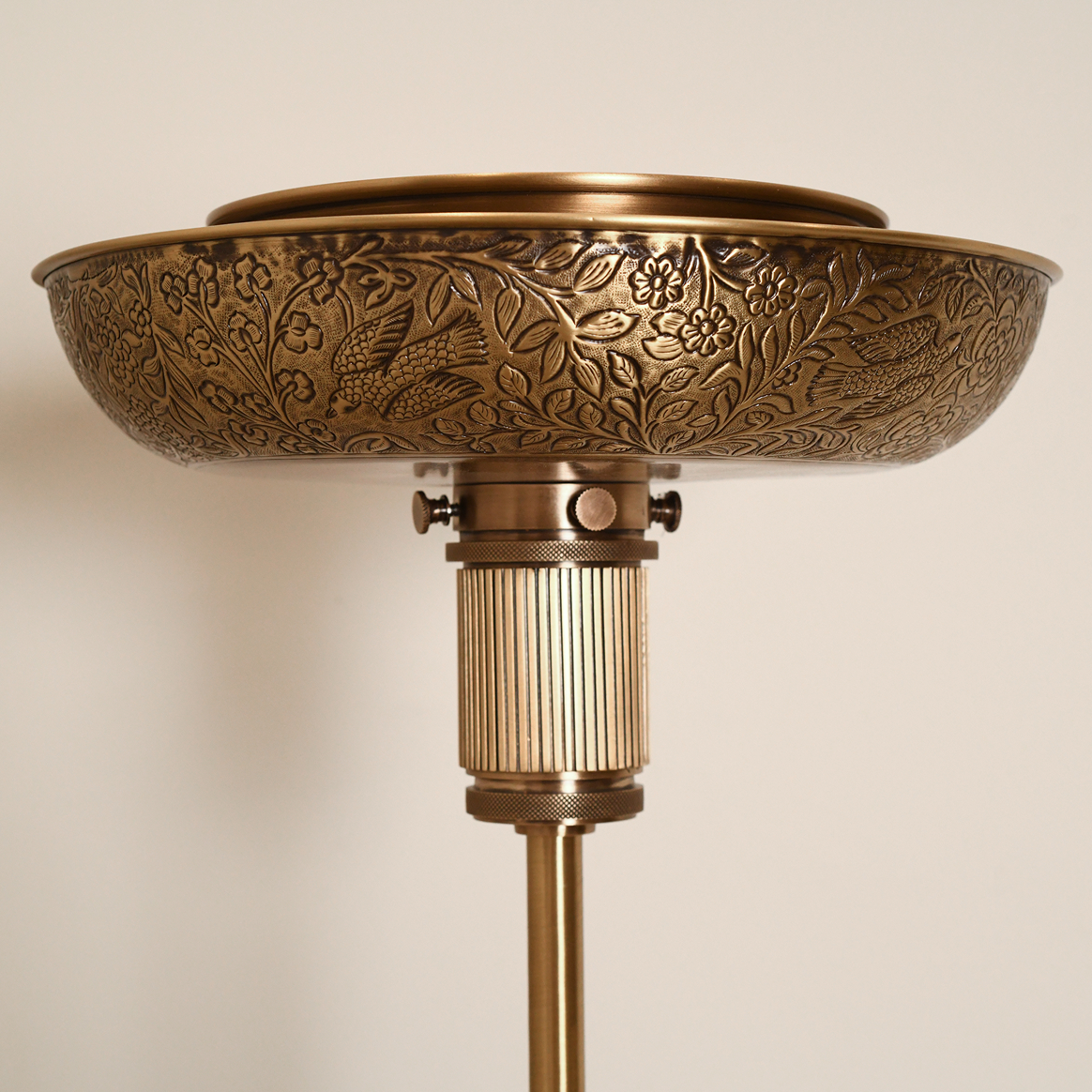 Byaas | Swallow & Botanicals Repoussé Floor Lamp, Brass