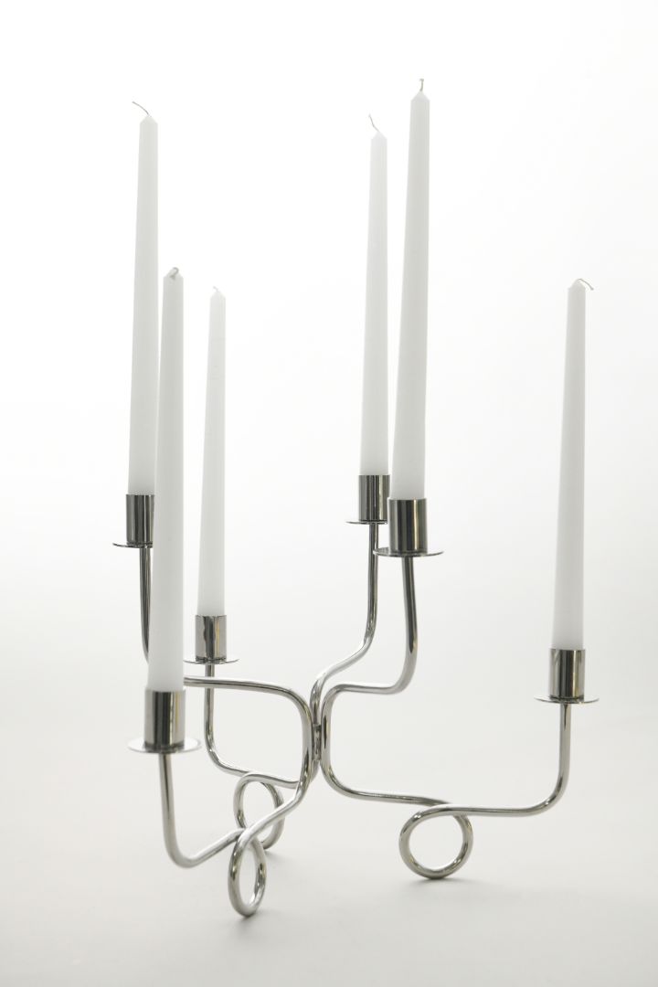 Thread of Togetherness Chrome Taper Candle Holders, Set of 6