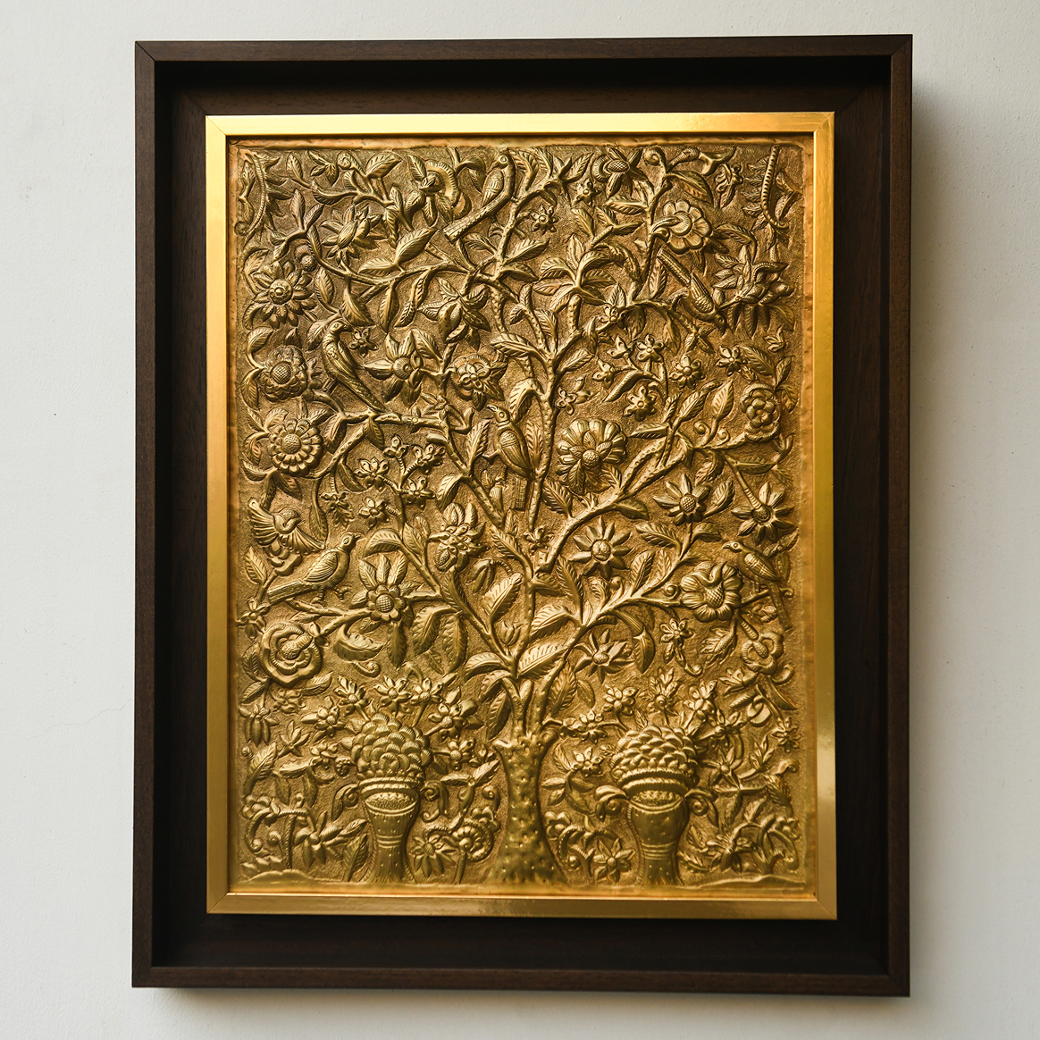 Byaas | Tree of Life Repoussé Wall Art Panel, Solid Brass