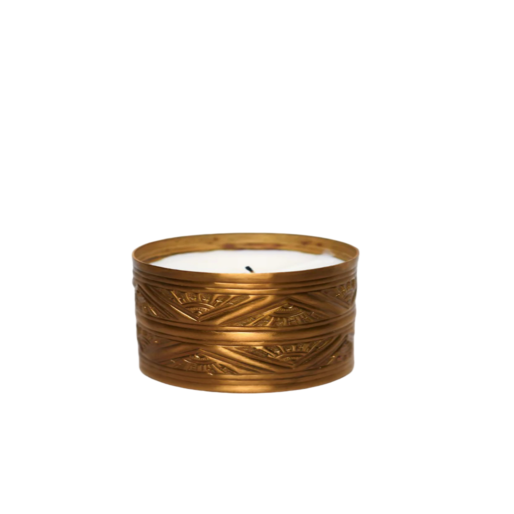 Geometric Candle in Brass