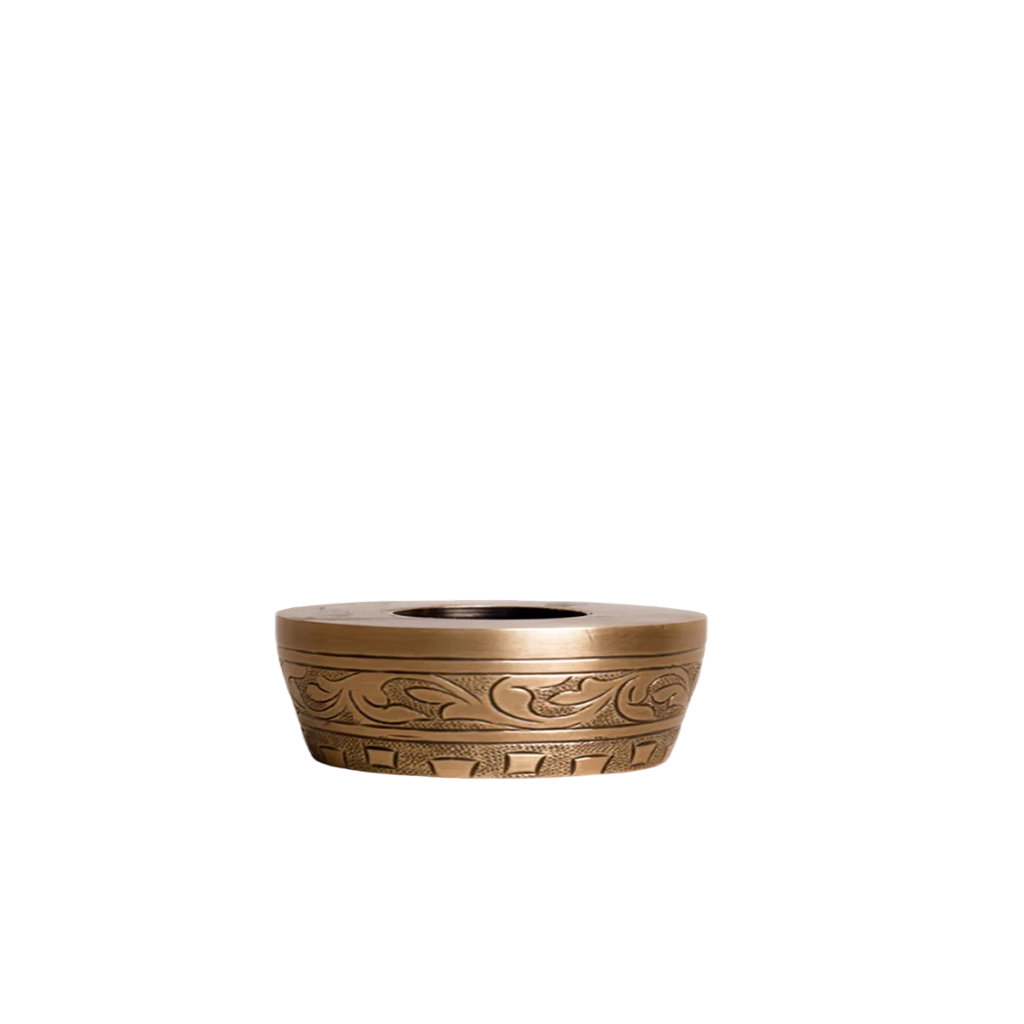 Foliage Candle Holders - Set of Two in Brass