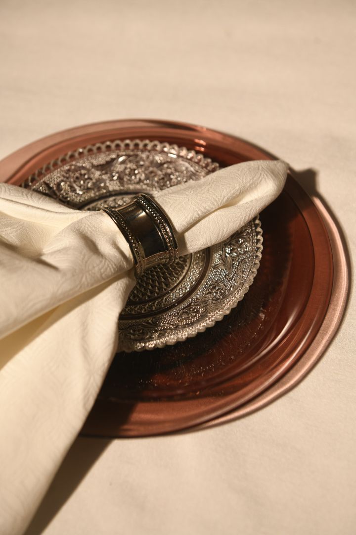 Silver Napkin Rings Set of 2 Beaded Edge | Handcrafted Table Decor