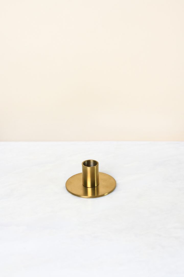 Orbit Burnished Brass Taper Candle Holder