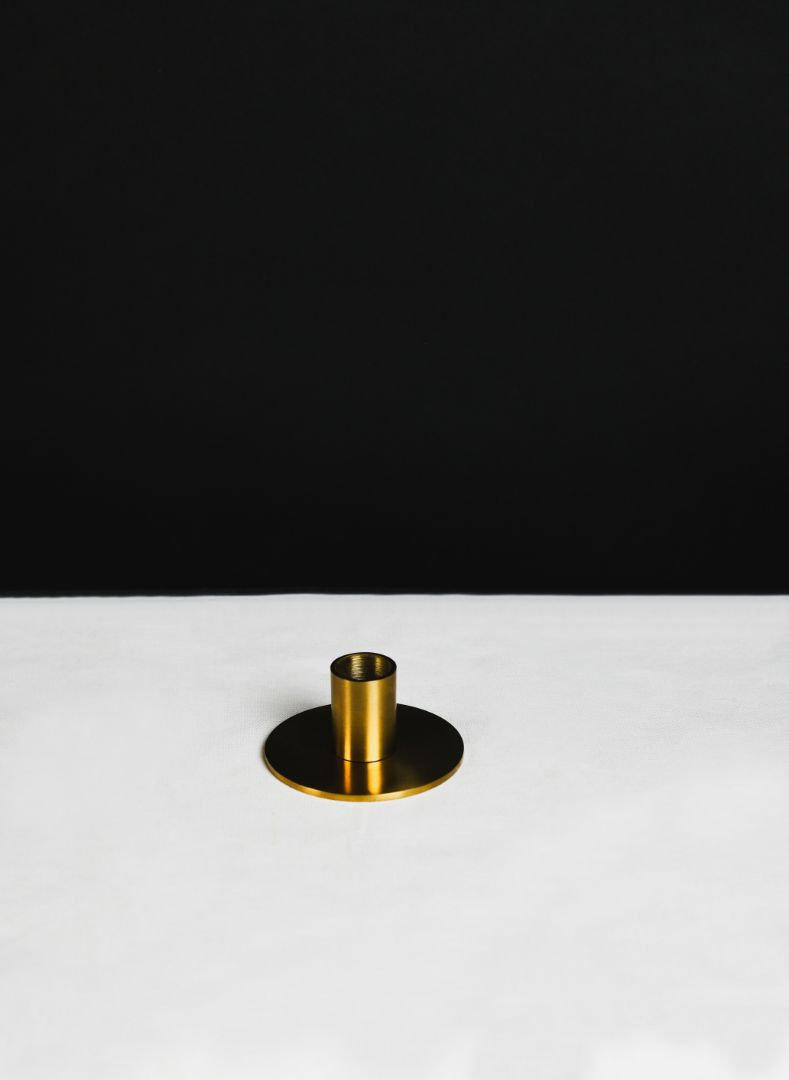 Orbit Burnished Brass Taper Candle Holder