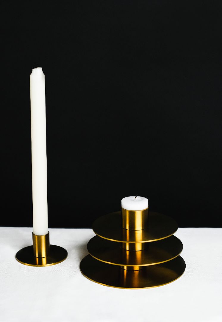 Concentra Brass Finish Tealight Candle Holder - [Small/Medium/Large]