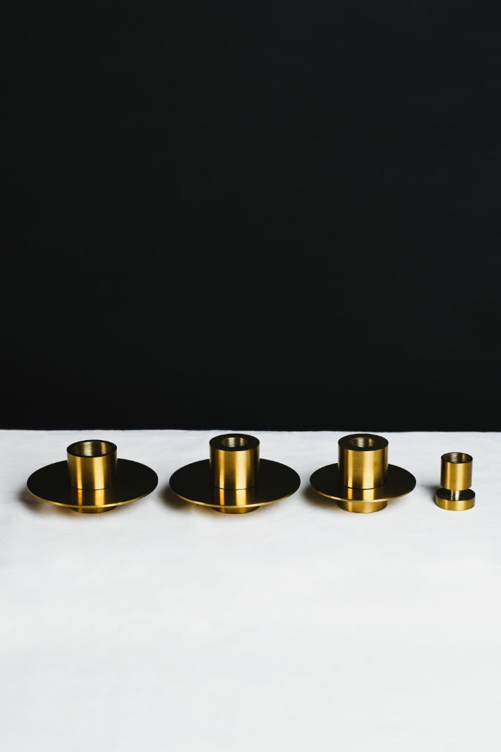 Orbit Burnished Brass Taper Candle Holder