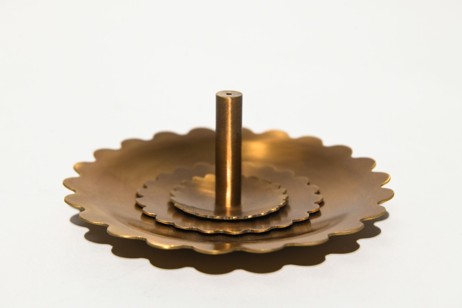 Modern Floral Brass Incense Holder - Handcrafted Ash Catcher Burner