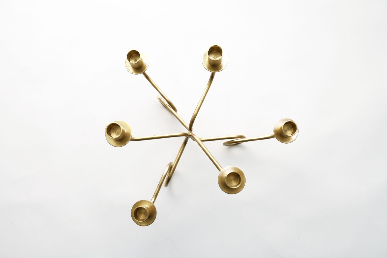 Thread of Togetherness Burnished Brass Taper Candle Holder – Set of 6