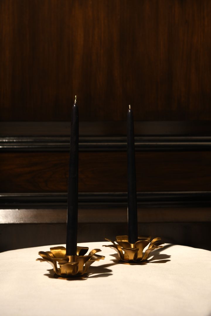 Water Lily Brass Candle Holder