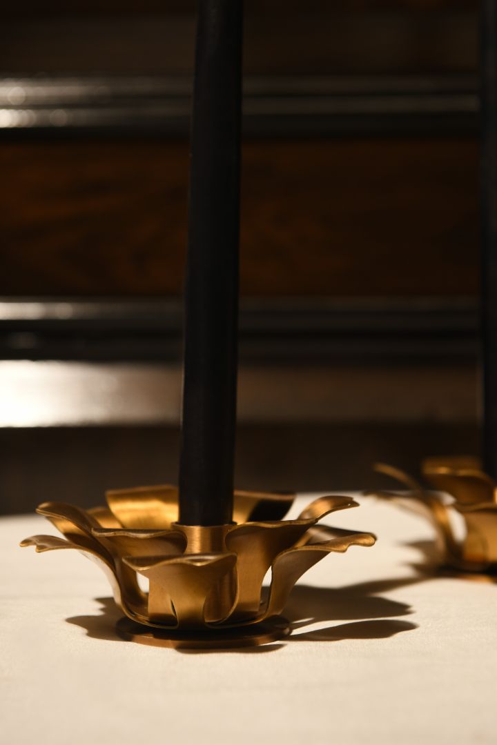 Water Lily Brass Candle Holder