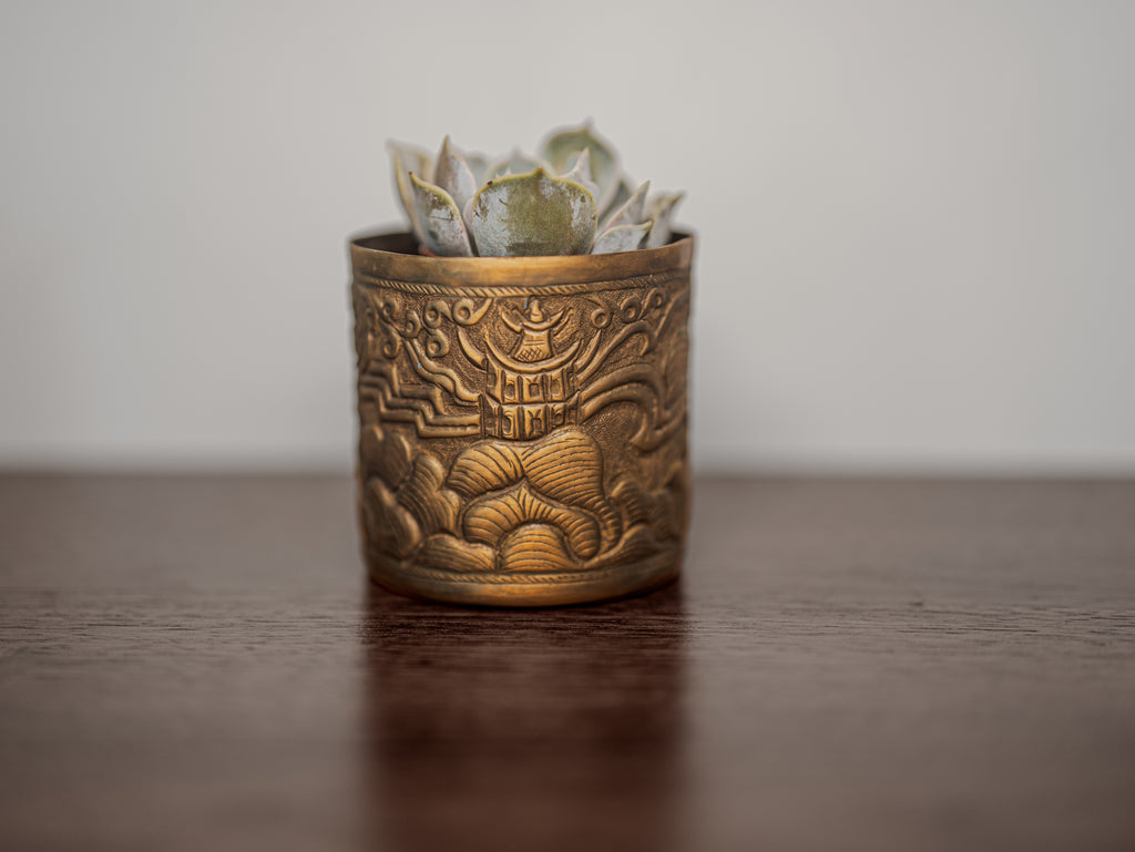 Chinoiserie Candle in Brass