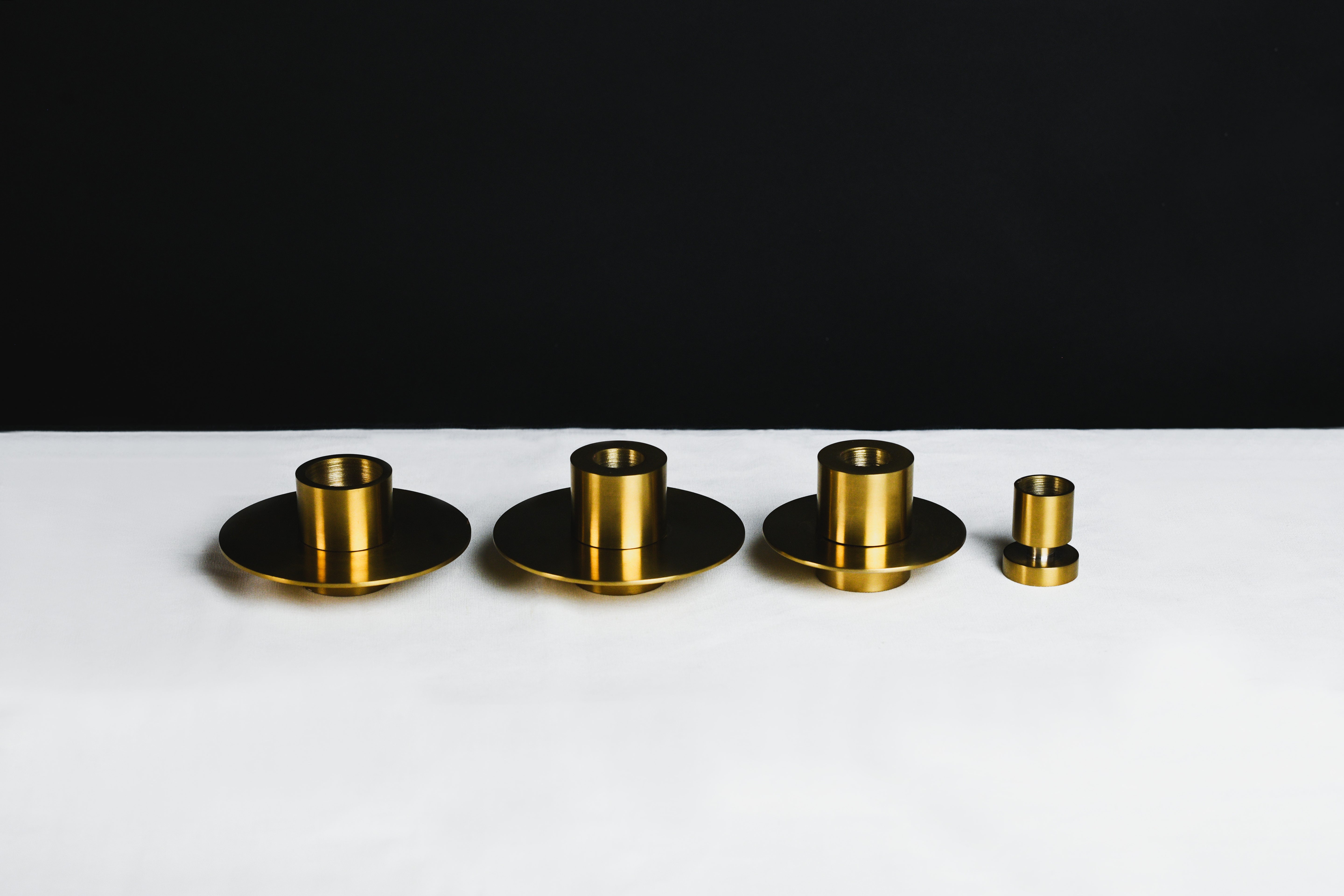 Orbit Burnished Brass Taper Candle Holder