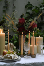 Foliage Candle Holders - Set of Two in Brass