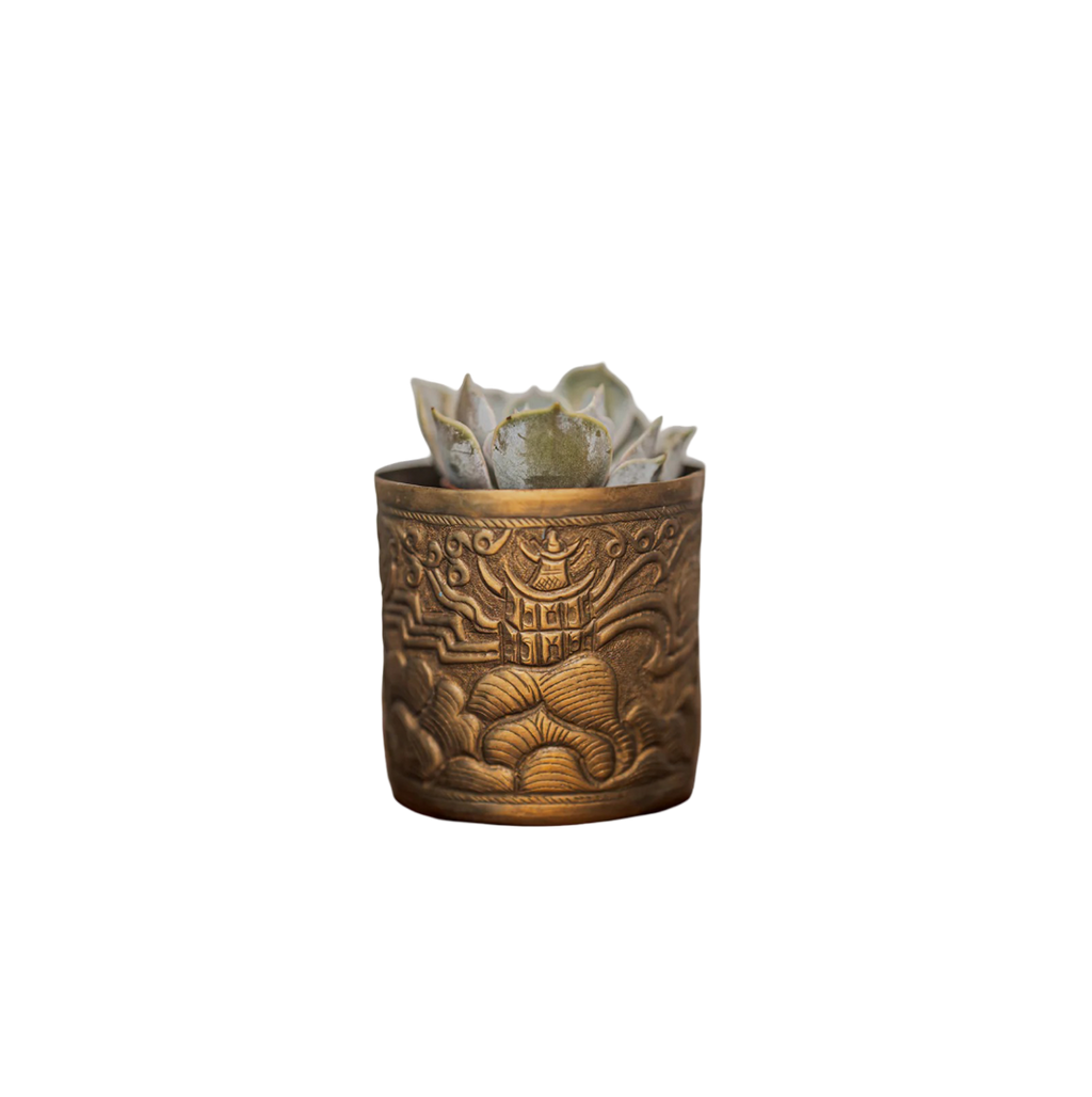 Chinoiserie Candle in Brass