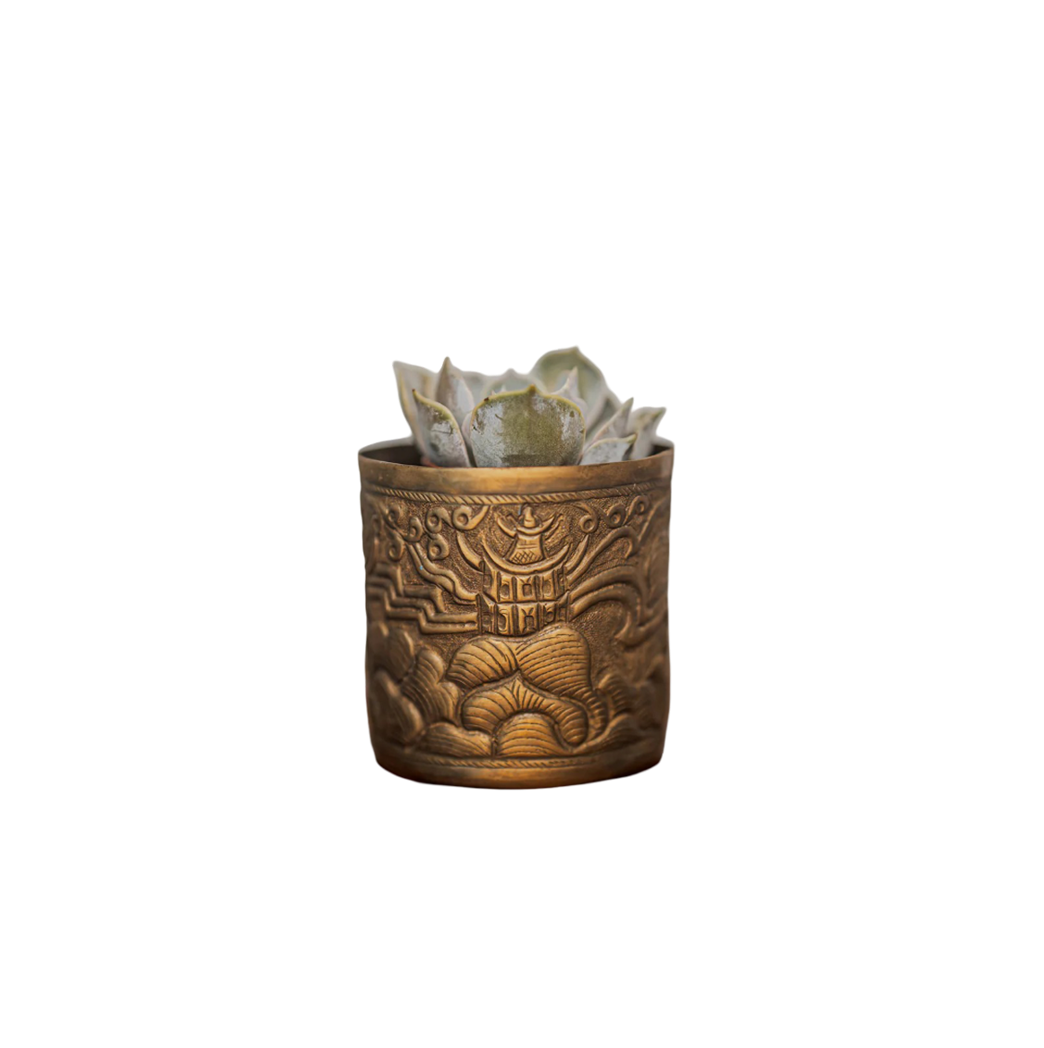Chinoiserie Candle in Brass