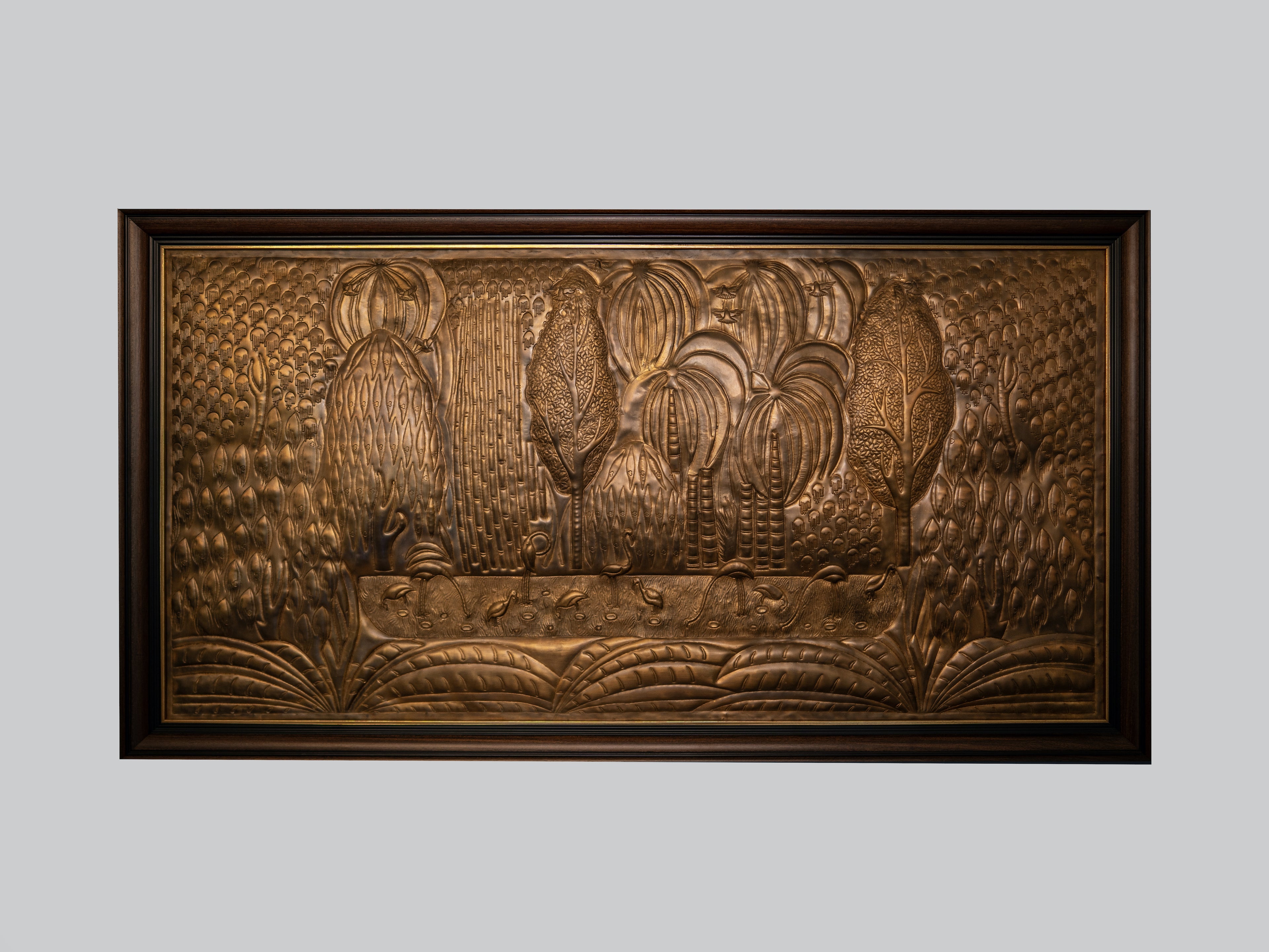 Pichwai Scenery Brass Panel