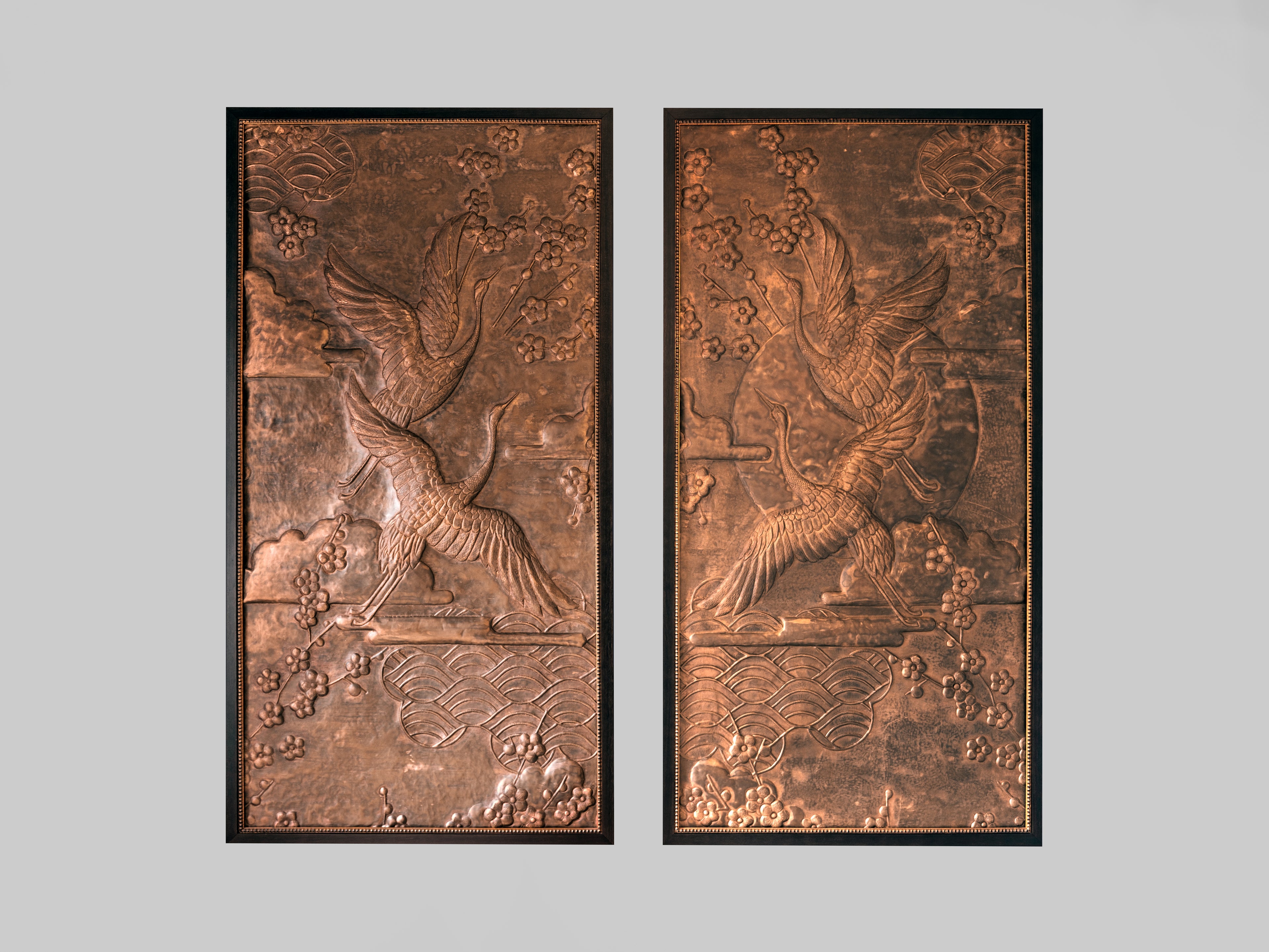 Soaring Cranes Diptych: Set of Two