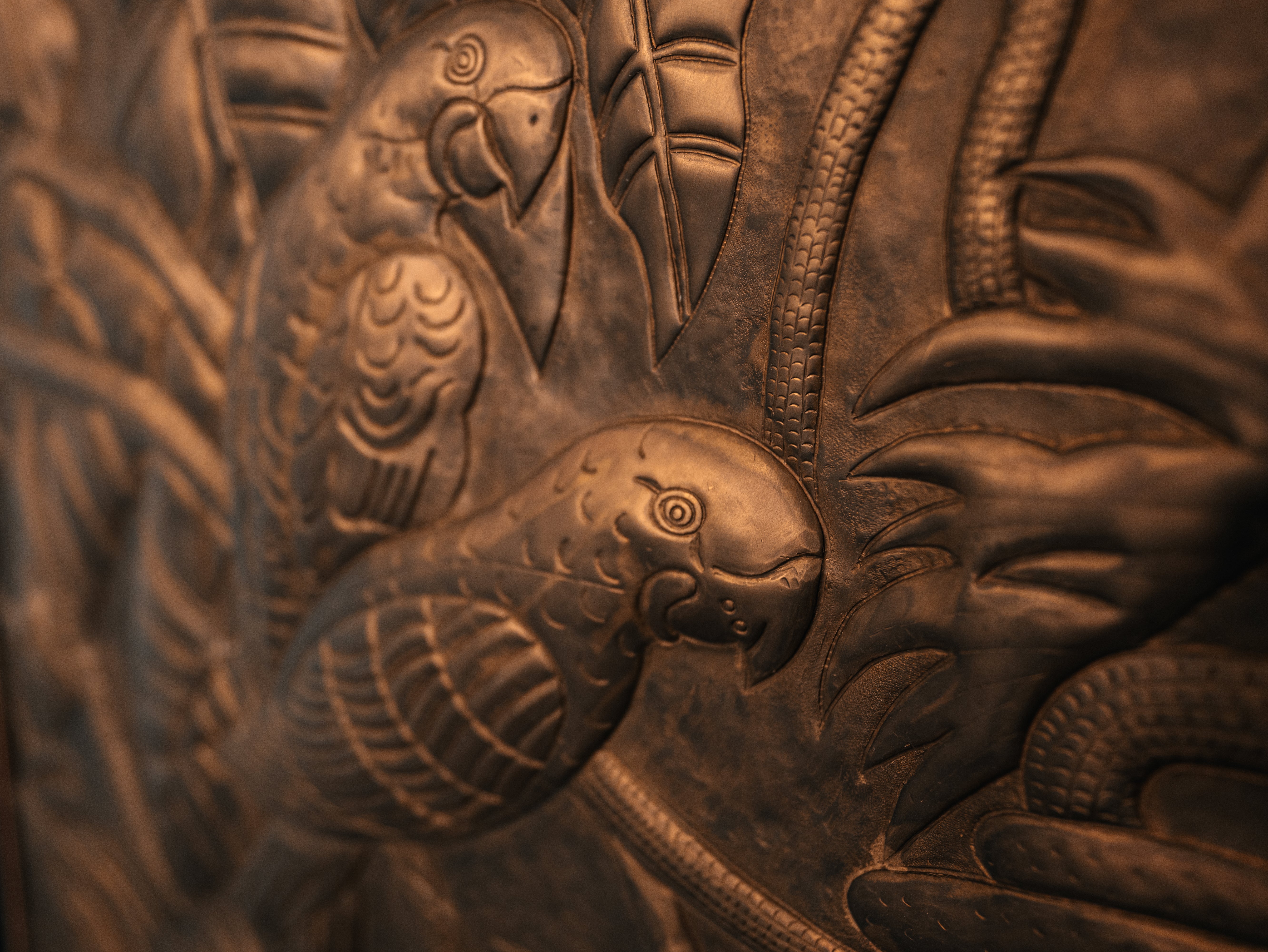 Tropical Parrot Brass Panel