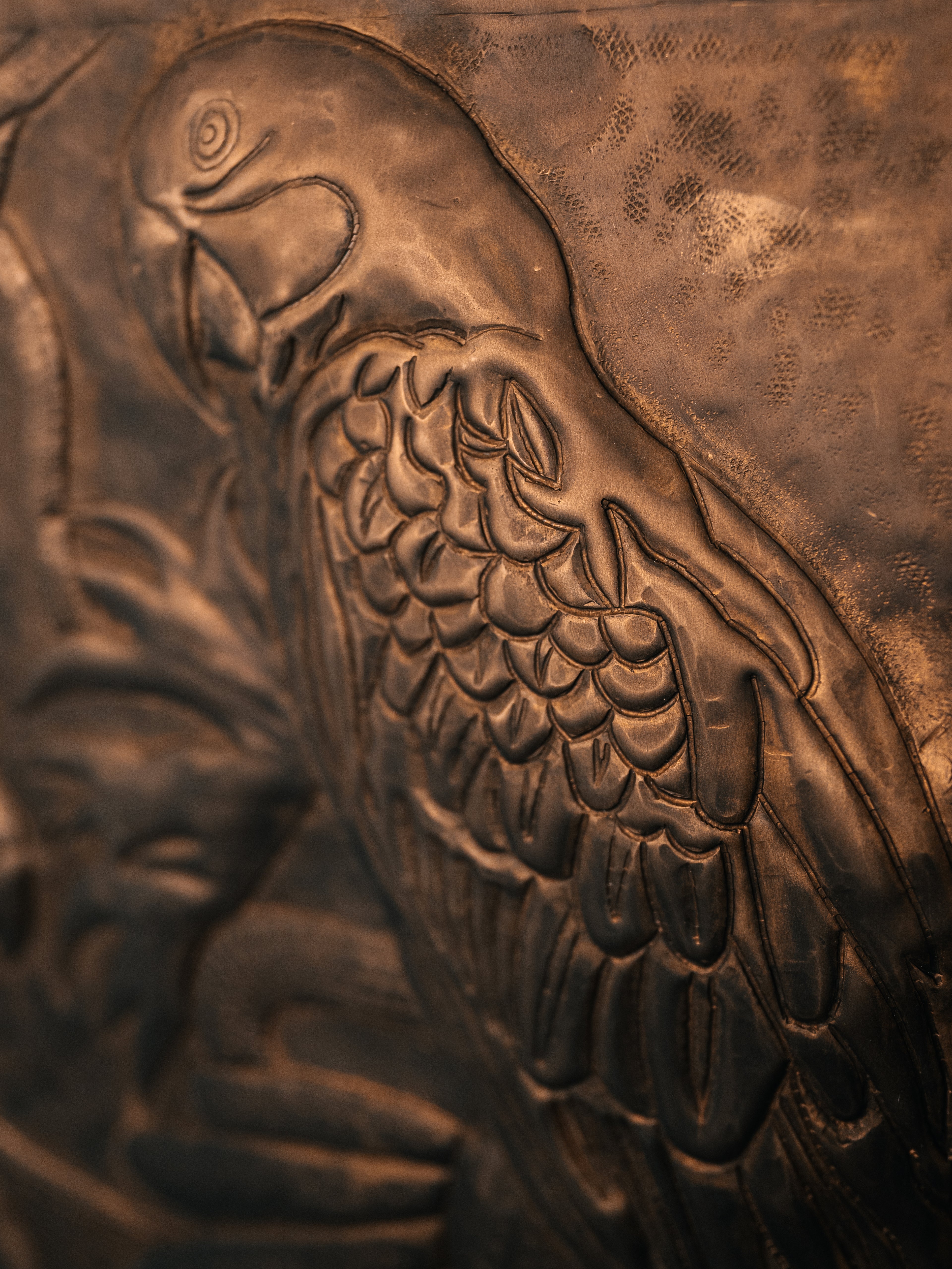 Tropical Parrot Brass Panel